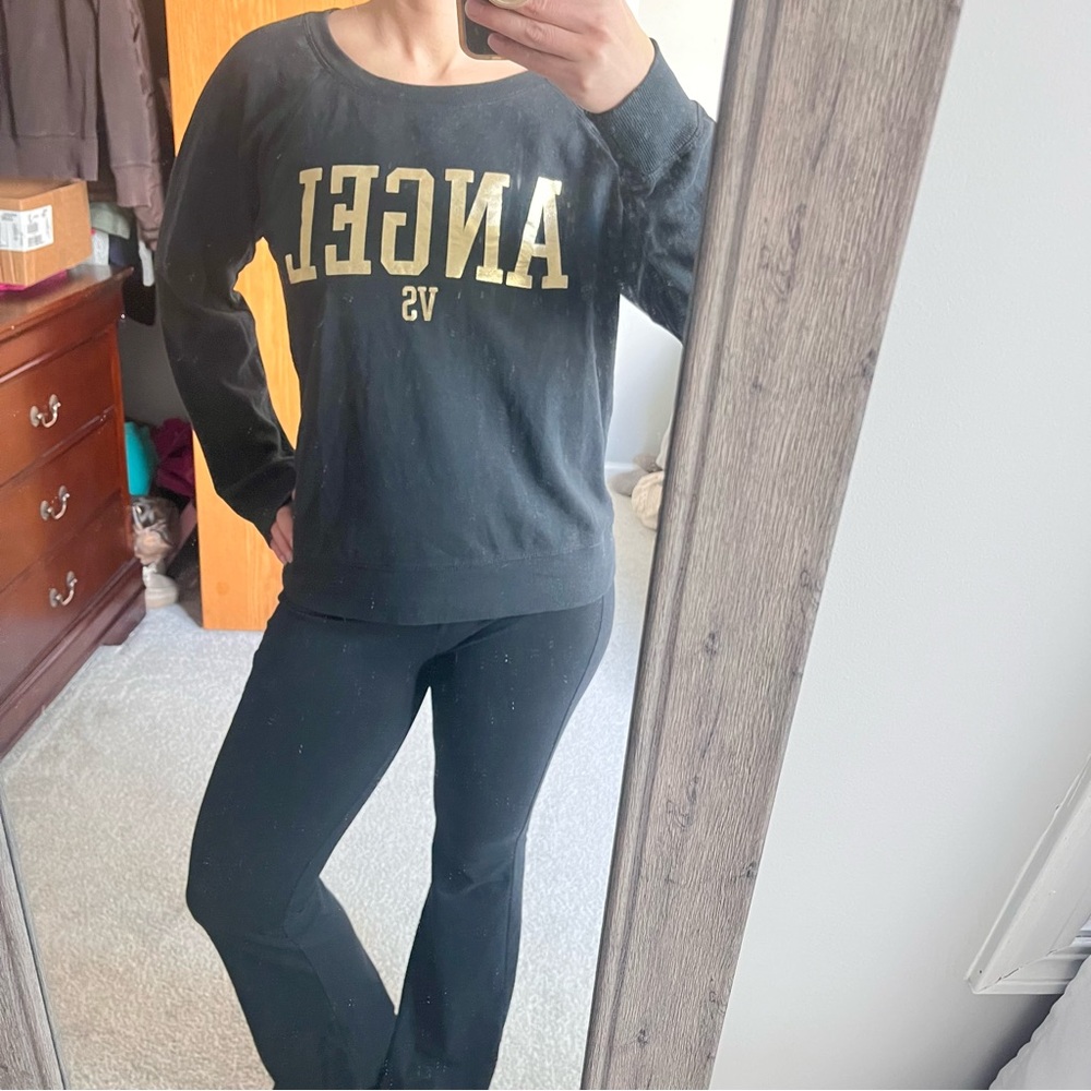 Victoria secret Angel crewneck sweater size larger modeled on medium